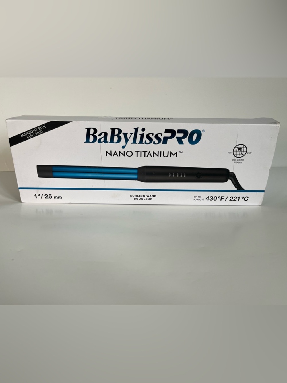 BaBylissPRO Nano Titanium 1” Curling Wand in Midnight Blue